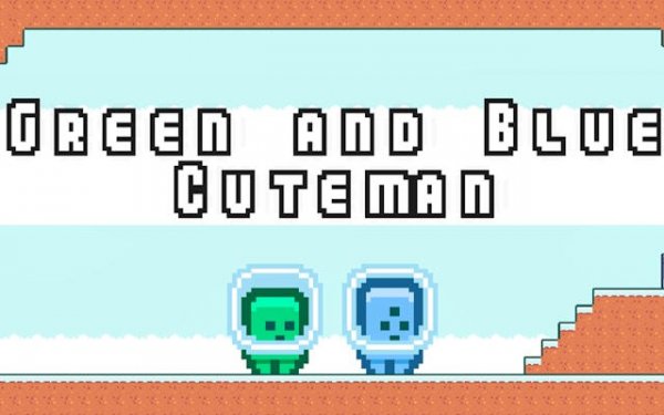 Green and Blue Cuteman: Two-Player Adventure Online Game